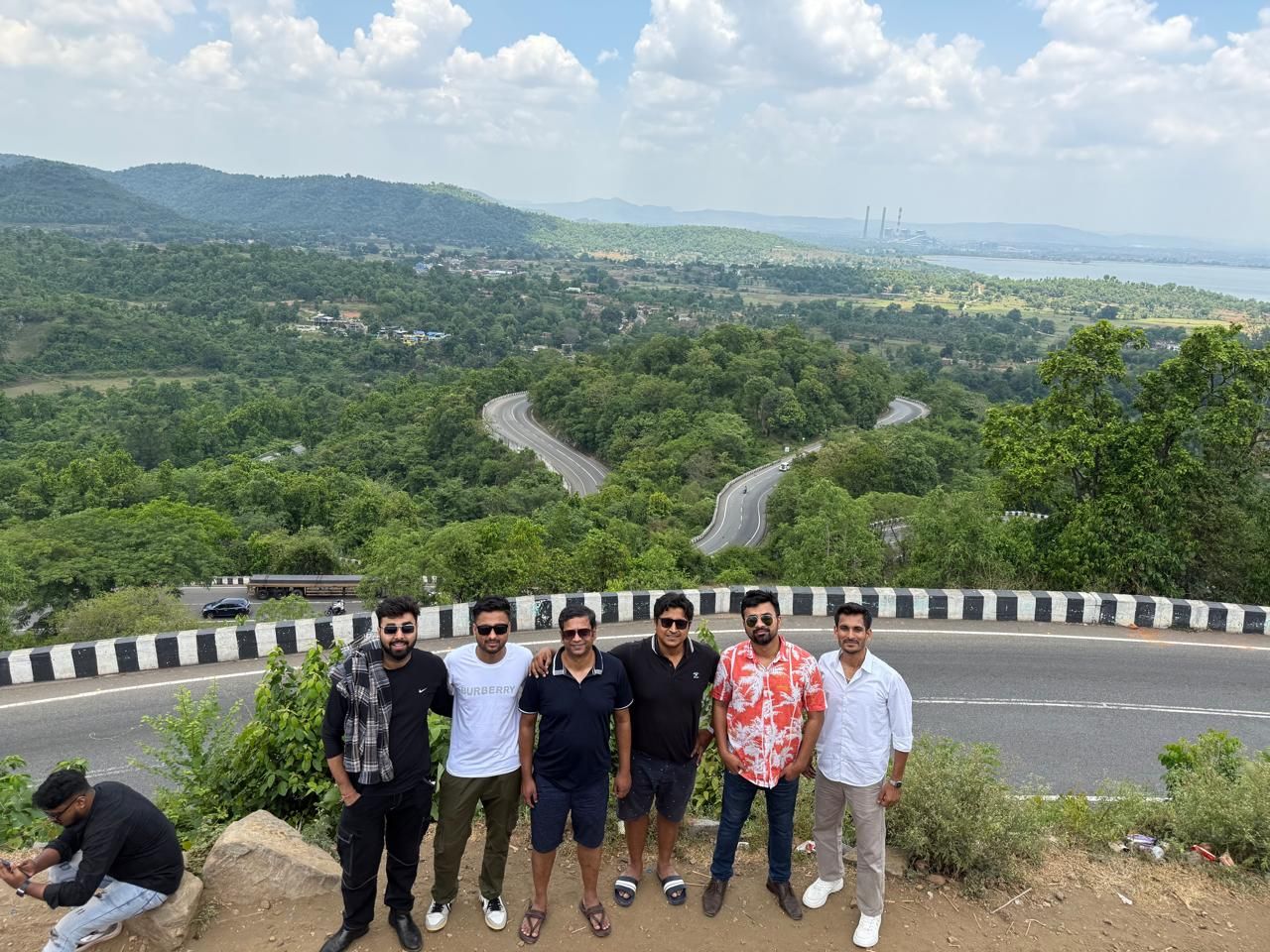 Team at offsite scenic viewpoint